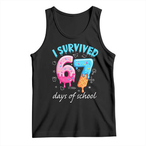 I Survived 67 Days of School Funny Six Seven Meme Tank Top Baseball Ice Cream Dripping TS10 Black Print Your Wear