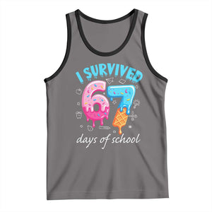 I Survived 67 Days of School Funny Six Seven Meme Tank Top Baseball Ice Cream Dripping TS10 Deep Heather Black Print Your Wear