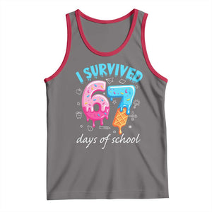 I Survived 67 Days of School Funny Six Seven Meme Tank Top Baseball Ice Cream Dripping TS10 Deep Heather Red Print Your Wear