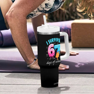 I Survived 67 Days of School Funny Six Seven Meme Tumbler With Handle Baseball Ice Cream Dripping TS10 Print Your Wear