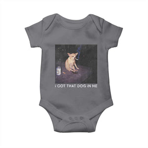 I Got That Dog In Me Baby Onesie Retro Funny Chihuahua Smoking Beer TS10 Charcoal Print Your Wear