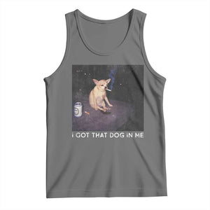 I Got That Dog In Me Tank Top Retro Funny Chihuahua Smoking Beer TS10 Black Heather Print Your Wear