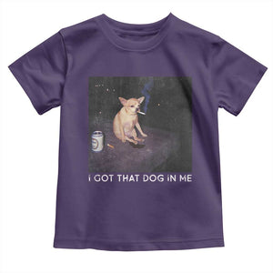 I Got That Dog In Me Toddler T Shirt Retro Funny Chihuahua Smoking Beer TS10 Purple Print Your Wear