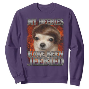 Chihuahua Funny Meme Sweatshirt My Heebies Have Been Jeebied Bootleg TS10 Purple Print Your Wear