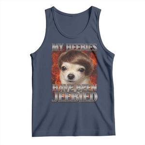 Chihuahua Funny Meme Tank Top My Heebies Have Been Jeebied Bootleg TS10 Navy Print Your Wear
