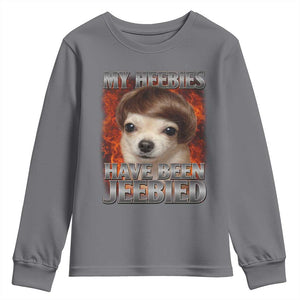 Chihuahua Funny Meme Youth Sweatshirt My Heebies Have Been Jeebied Bootleg TS10 Charcoal Print Your Wear