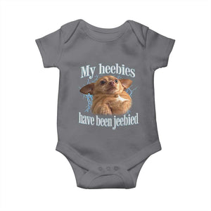 Funny Chihuahua Meme Baby Onesie My Heebies Have Been Jeebied Bootleg TS10 Charcoal Print Your Wear