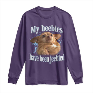 Funny Chihuahua Meme Long Sleeve Shirt My Heebies Have Been Jeebied Bootleg TS10 Purple Print Your Wear