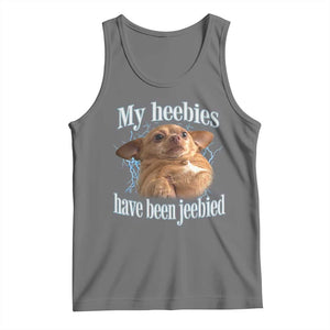 Funny Chihuahua Meme Tank Top My Heebies Have Been Jeebied Bootleg TS10 Black Heather Print Your Wear