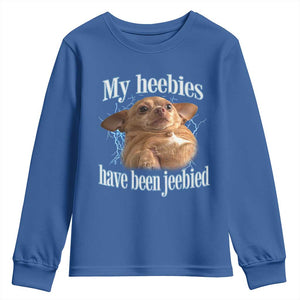 Funny Chihuahua Meme Youth Sweatshirt My Heebies Have Been Jeebied Bootleg TS10 Royal Blue Print Your Wear
