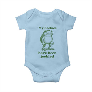 Funny Frog Baby Onesie My Heebies Have Been Jeebied Weirdcore Meme TS10 Light Blue Print Your Wear