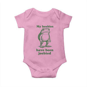 Funny Frog Baby Onesie My Heebies Have Been Jeebied Weirdcore Meme TS10 Light Pink Print Your Wear