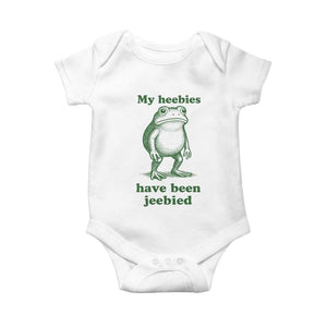 Funny Frog Baby Onesie My Heebies Have Been Jeebied Weirdcore Meme TS10 White Print Your Wear