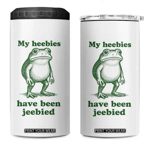 Funny Frog 4 in 1 Can Cooler Tumbler My Heebies Have Been Jeebied Weirdcore Meme TS10 One Size: 16 oz White Print Your Wear