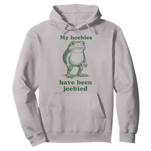 Funny Frog Hoodie My Heebies Have Been Jeebied Weirdcore Meme TS10 Ice Gray Print Your Wear