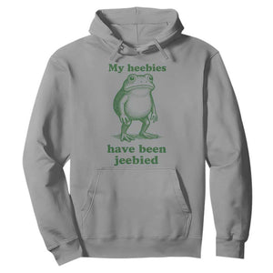 Funny Frog Hoodie My Heebies Have Been Jeebied Weirdcore Meme TS10 Sport Gray Print Your Wear