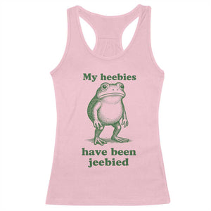 Funny Frog Racerback Tank Top My Heebies Have Been Jeebied Weirdcore Meme TS10 Light Pink Print Your Wear