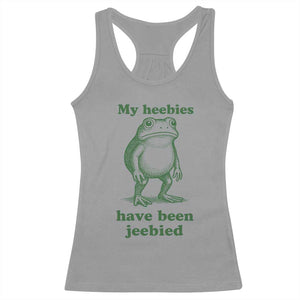 Funny Frog Racerback Tank Top My Heebies Have Been Jeebied Weirdcore Meme TS10 Sport Gray Print Your Wear
