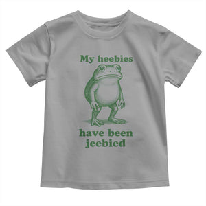 Funny Frog Toddler T Shirt My Heebies Have Been Jeebied Weirdcore Meme TS10 Sport Gray Print Your Wear