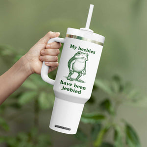 Funny Frog Tumbler With Handle My Heebies Have Been Jeebied Weirdcore Meme TS10 Print Your Wear