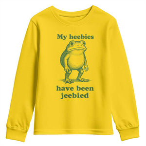 Funny Frog Youth Sweatshirt My Heebies Have Been Jeebied Weirdcore Meme TS10 Daisy Print Your Wear