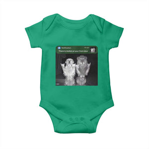 There is Motion at Your Front Door Baby Onesie Funny Golden Retriever Dog And Lion Motion Meme TS10 Irish Green Print Your Wear
