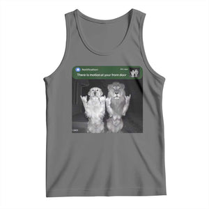 There is Motion at Your Front Door Tank Top Funny Golden Retriever Dog And Lion Motion Meme TS10 Black Heather Print Your Wear