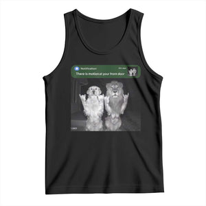 There is Motion at Your Front Door Tank Top Funny Golden Retriever Dog And Lion Motion Meme TS10 Black Print Your Wear