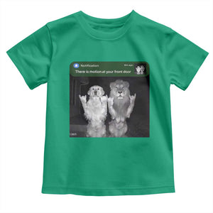 There is Motion at Your Front Door Toddler T Shirt Funny Golden Retriever Dog And Lion Motion Meme TS10 Irish Green Print Your Wear