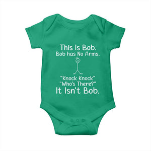 Funny This is Bob Knock Knock Joke Baby Onesie TS10 Irish Green Print Your Wear