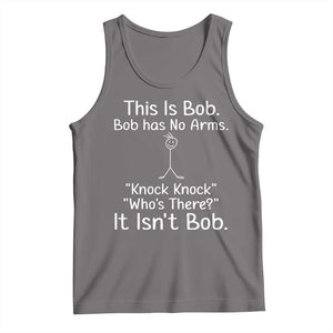 Funny This is Bob Knock Knock Joke Tank Top TS10 Deep Heather Print Your Wear