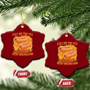 Funny Hard Hot Dog Meme Ceramic Ornament Call Me The Vet Cause I Be Bootleg TS10 Print Your Wear