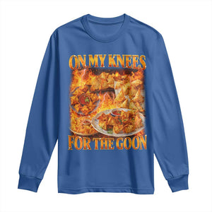 Funny Crab Rangoon Meme Long Sleeve Shirt Vintage 90s Style On My Knees Bootleg Graphic TS10 Royal Blue Print Your Wear