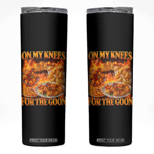 Funny Crab Rangoon Meme Skinny Tumbler Vintage 90s Style On My Knees Bootleg Graphic TS10 Black Print Your Wear