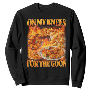 Funny Crab Rangoon Meme Sweatshirt Vintage 90s Style On My Knees Bootleg Graphic TS10 Black Print Your Wear