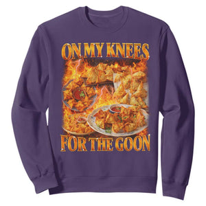 Funny Crab Rangoon Meme Sweatshirt Vintage 90s Style On My Knees Bootleg Graphic TS10 Purple Print Your Wear