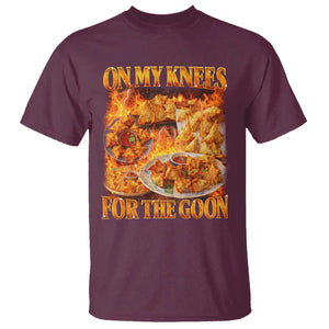 Funny Crab Rangoon Meme T Shirt Vintage 90s Style On My Knees Bootleg Graphic TS10 Maroon Print Your Wear