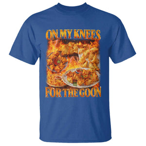 Funny Crab Rangoon Meme T Shirt Vintage 90s Style On My Knees Bootleg Graphic TS10 Royal Blue Print Your Wear