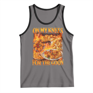 Funny Crab Rangoon Meme Tank Top Vintage 90s Style On My Knees Bootleg Graphic TS10 Deep Heather Black Print Your Wear