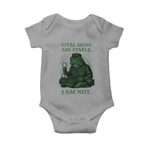 Frog Medic Baby Onesie Funny Animal EMT Emergency Health Workers TS10 Sport Gray Print Your Wear