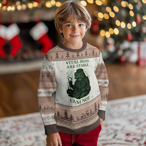 Frog Medic Ugly Christmas Sweater Funny Animal EMT Emergency Health Workers TS10 Mocha Mousse Print Your Wear