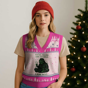Frog Medic V-Neck Knit Sweater Vest Funny Animal EMT Emergency Health Workers TS10 Hot Pink Print Your Wear