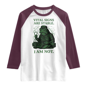 Frog Medic Raglan Shirt Funny Animal EMT Emergency Health Workers TS10 White Maroon Print Your Wear