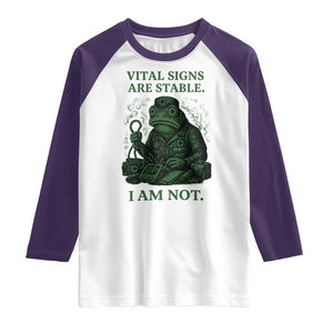 Frog Medic Raglan Shirt Funny Animal EMT Emergency Health Workers TS10 White Purple Print Your Wear