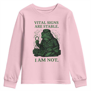Frog Medic Youth Sweatshirt Funny Animal EMT Emergency Health Workers TS10 Light Pink Print Your Wear