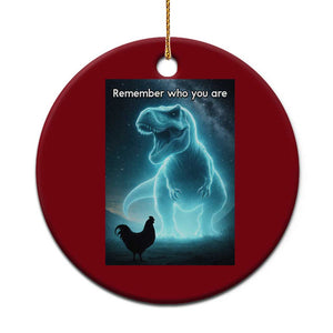 Remember Who You Are Ceramic Ornament Funny Evolution Joke Meme Chicken Dinosaur TS10 1pc Red Print Your Wear