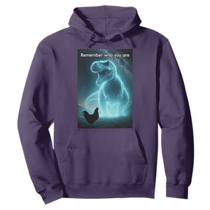 Remember Who You Are Hoodie Funny Evolution Joke Meme Chicken Dinosaur TS10 Purple Print Your Wear