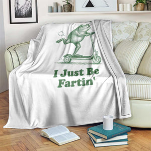 Sometimes I Just Be Fartin Throw Blanket Vintage 90s Funny Frog Meme Unhinged Gag Gift TS10 Print Your Wear