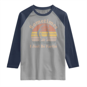 Sometimes I Just Be Fartin Frog Raglan Shirt Funny Silly Unhinged Meme Vintage TS10 Sport Gray Navy Print Your Wear