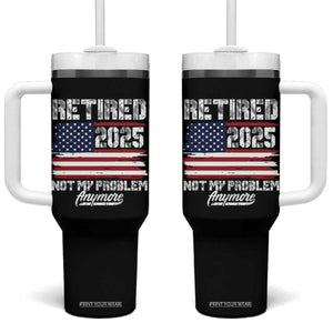 Vintage Retired 2025 Tumbler With Handle Not My Problem Anymore American Flag TS10 One Size: 40 oz Black Print Your Wear